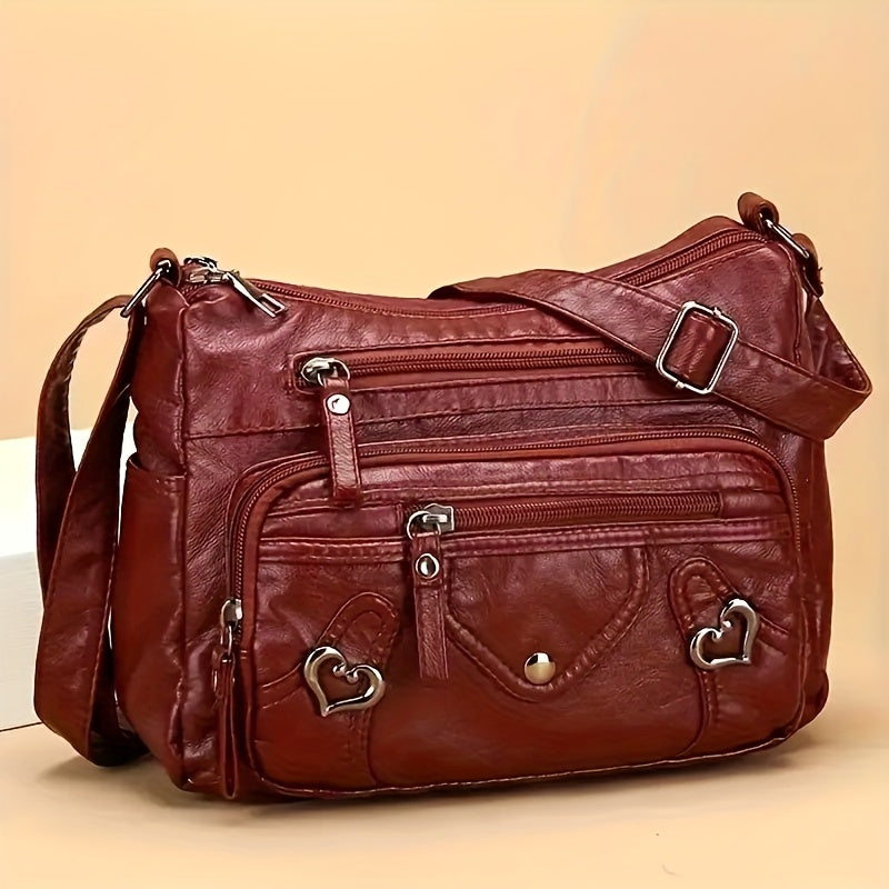 Vintage Crossbody Tas met Verstelbare Band