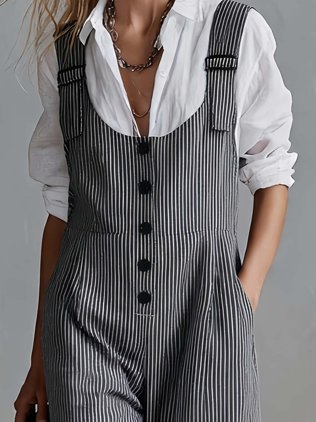 Lara | Gestreepte jumpsuit met wijde pijpen