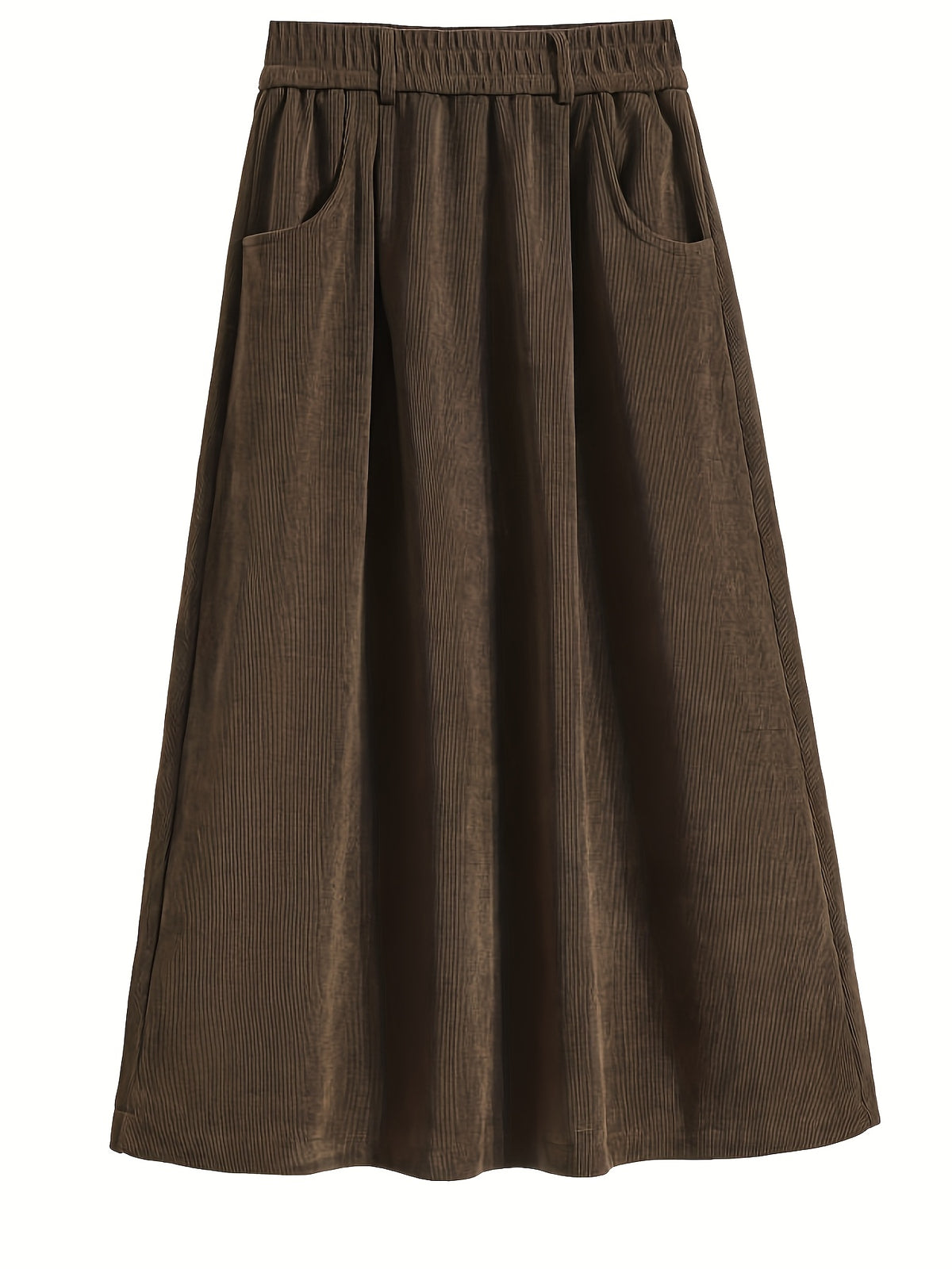 Ilse | A-lijnrok van ribstof met zakken