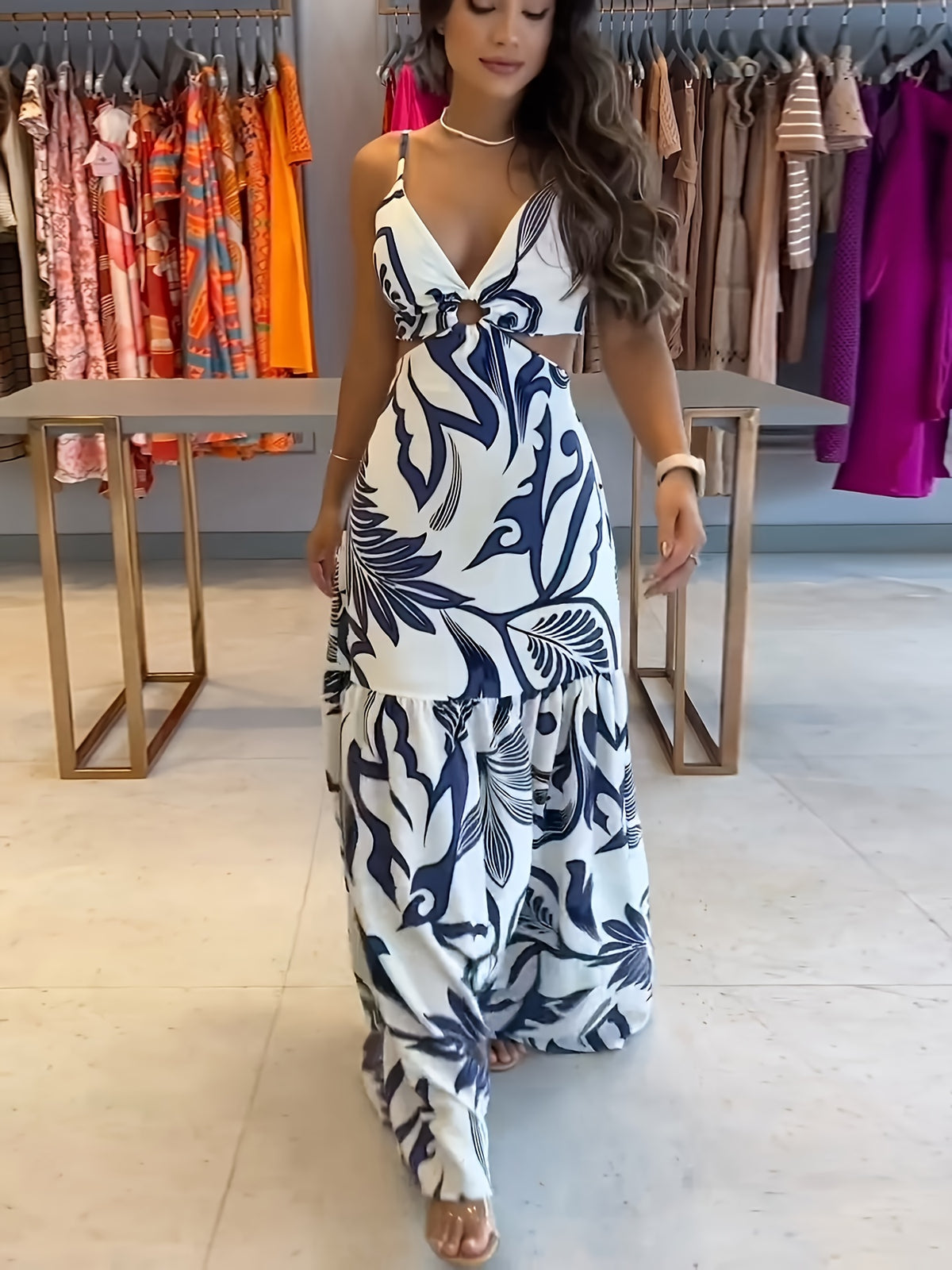 Evelien | Maxi-jurk met spaghettibandjes