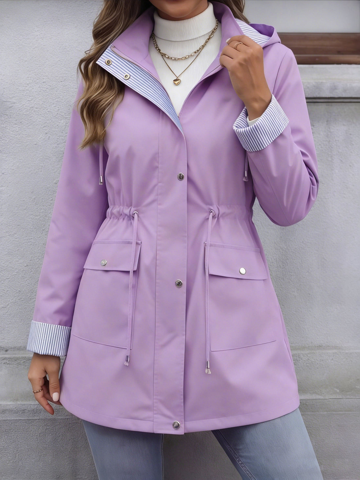 Hennie | Parka met capuchon en tailleband
