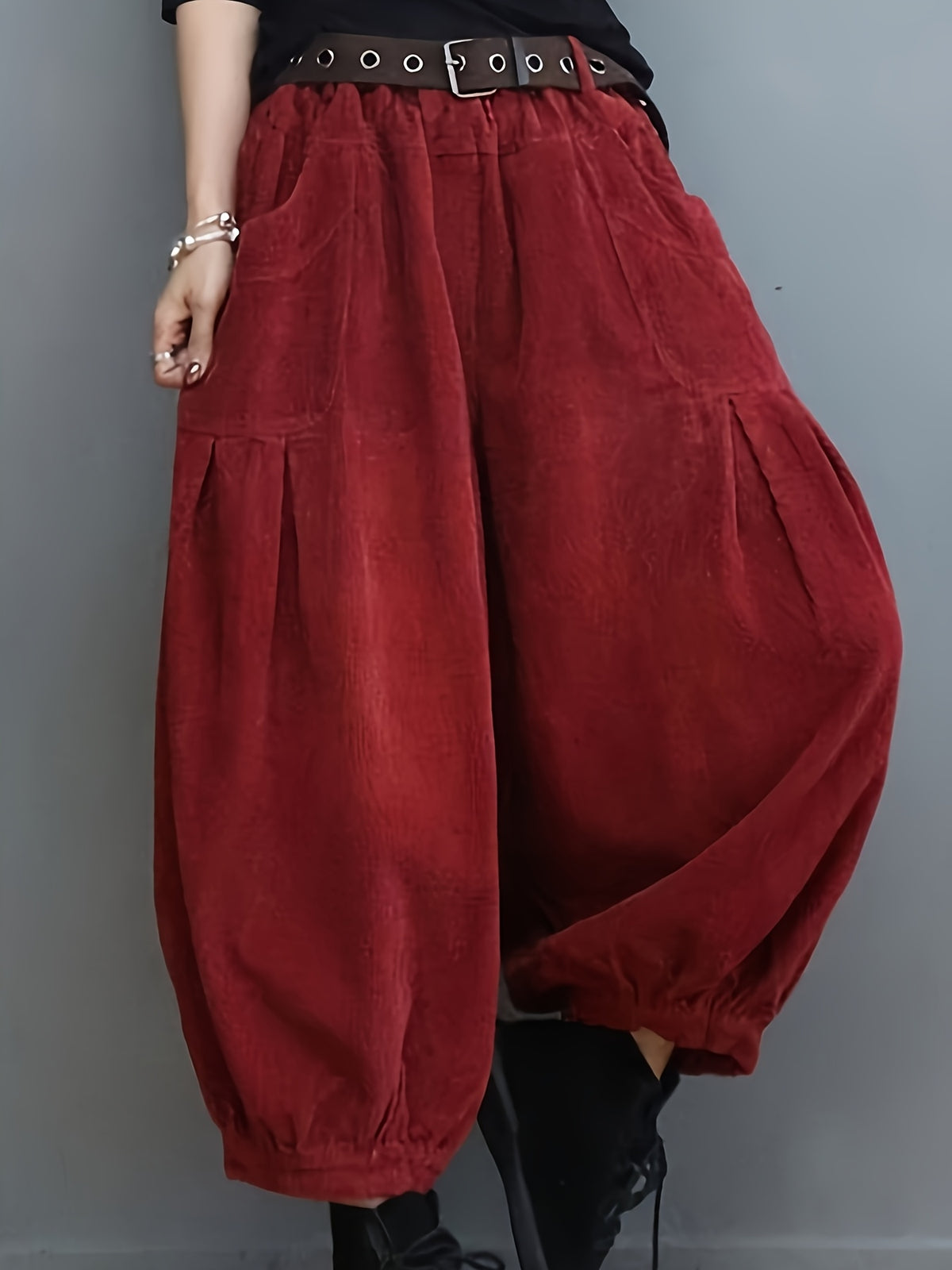 Fiona | Retro wide-leg broek van corduroy
