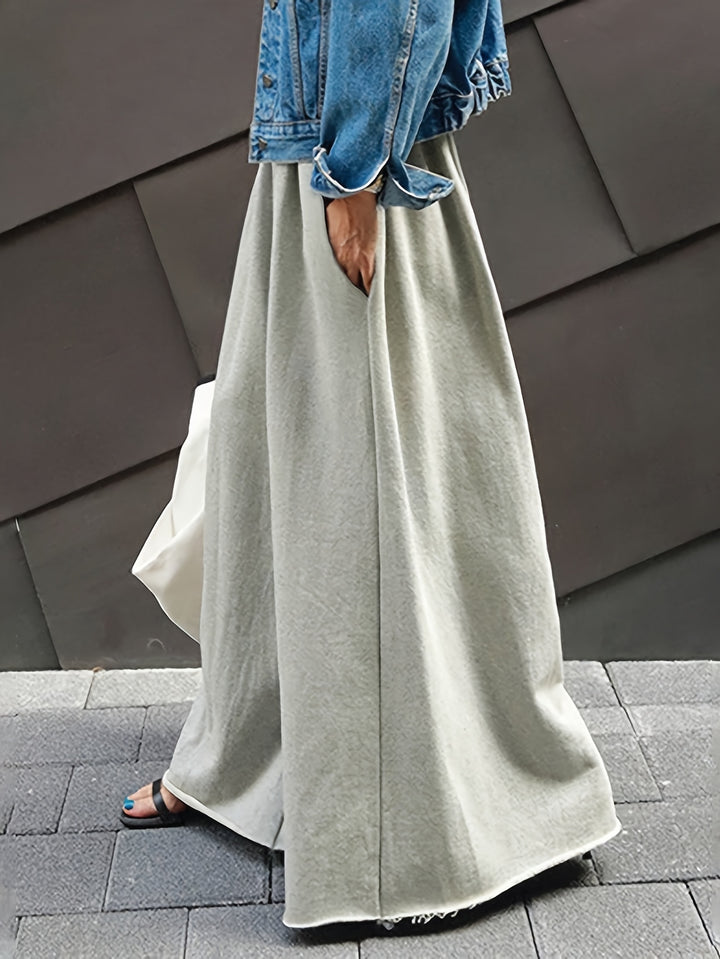 Deborah | Casual broek met wijde pijpen