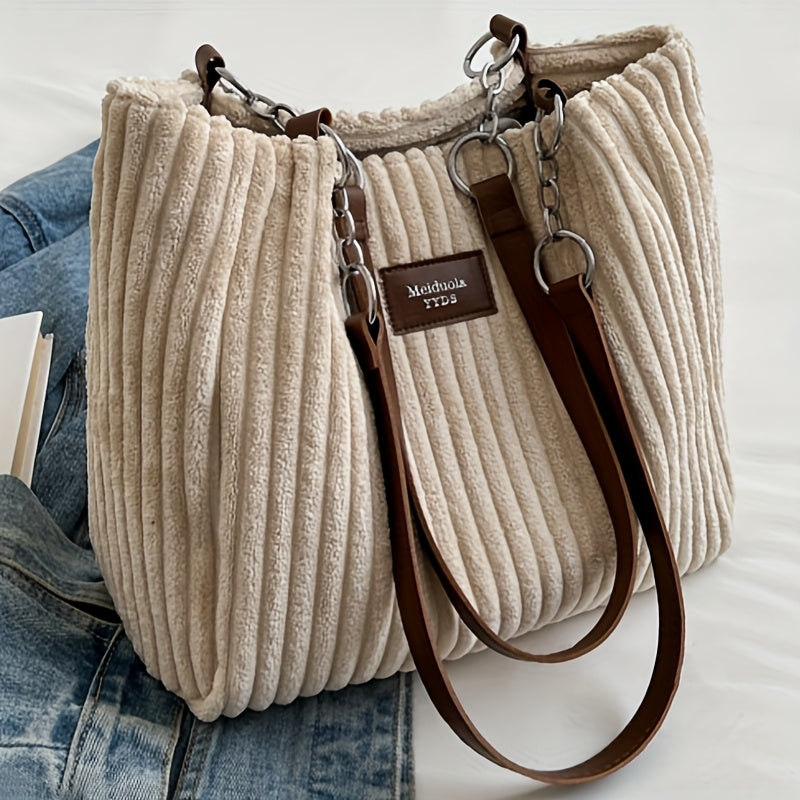 Nina | Grote corduroy tas met rits