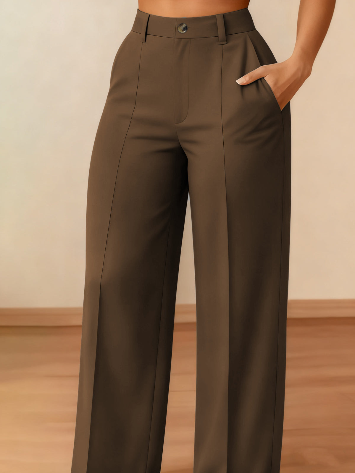 Charlotte | Effen wide-leg broek met hoge taille