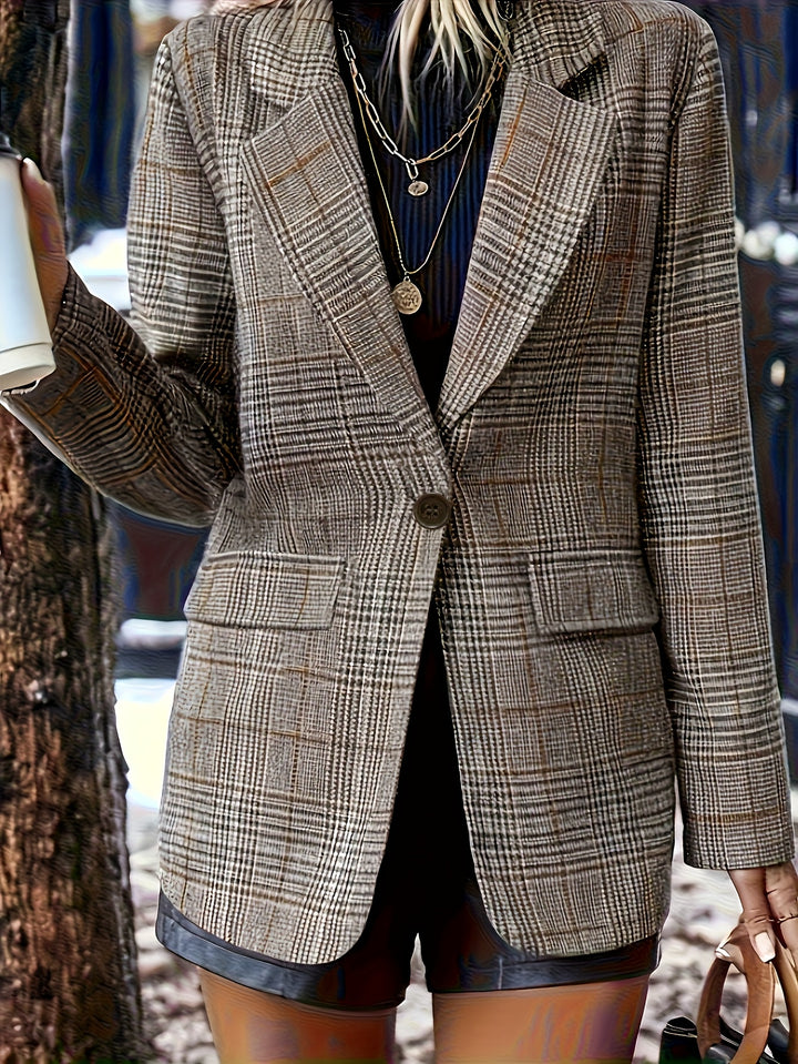 Rianne | Geruite blazer met enkele knoop