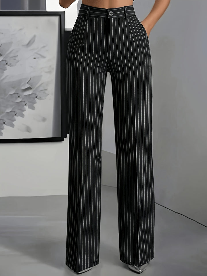 Anja | Rechte broek met krijtstreep