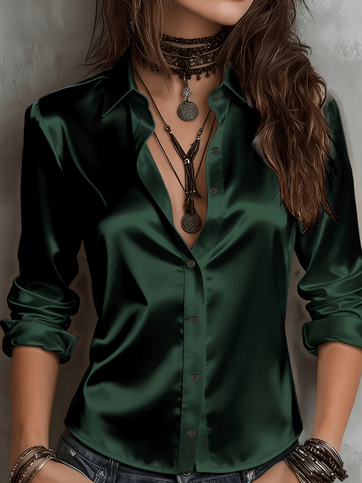 Amber | Satijnen blouse