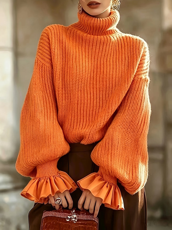 Nadia | Oranje coltrui met volantmouwen